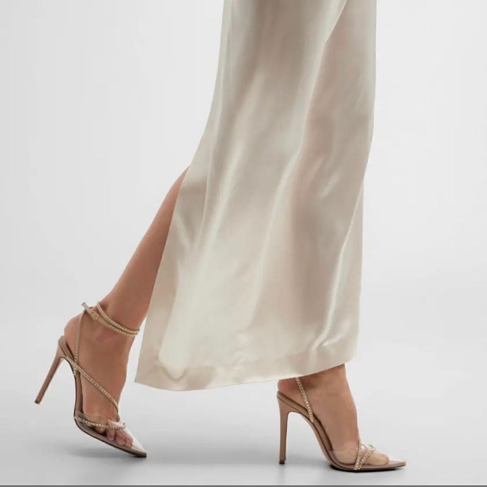 Andrea Wazen Leather & Crystal Pumps size 39.5